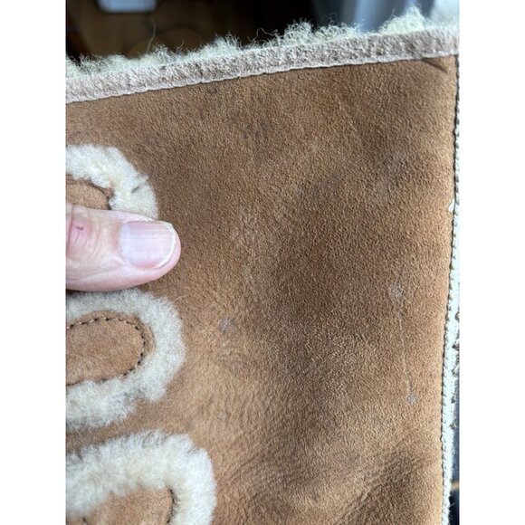 UGG Rommy Boots Womens 8 Tan Brown Suede Shearling Mid-Calf Lace-Up Nordic 3219 - Picture 10 of 14